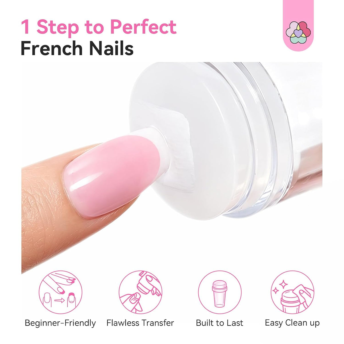 French Tip Tool Sturdy Silicone French Tip Nail Stamp 7PCS