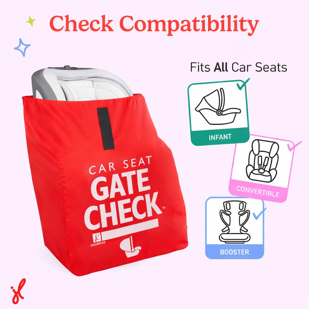 Gate Check Travel Bag for Car Seats - Car Seat Travel Bag for Airplane, Fits All Baby & Infant Carriers, Airport