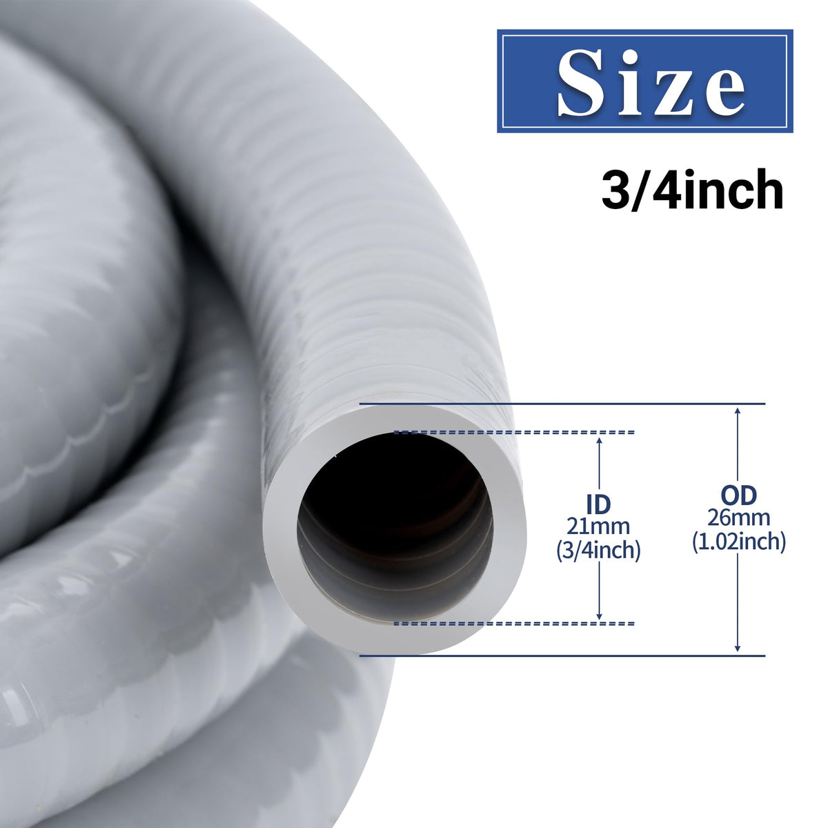 Geowaky 3/4 Inch 25 FT Liquid-Tight Conduit and Connector Kit