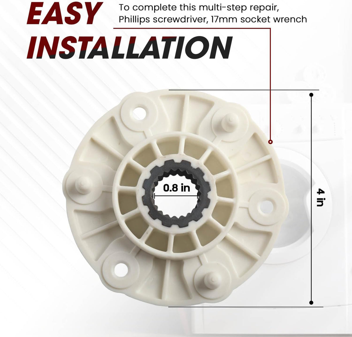 MBF618448/PBT-GF30 Washer Rotor Hub by Seentech- Compatible with LG Washing Machine - Replaces part 4413ER1003A 4413ER1003C 4413ER1001C 4413ER1002F