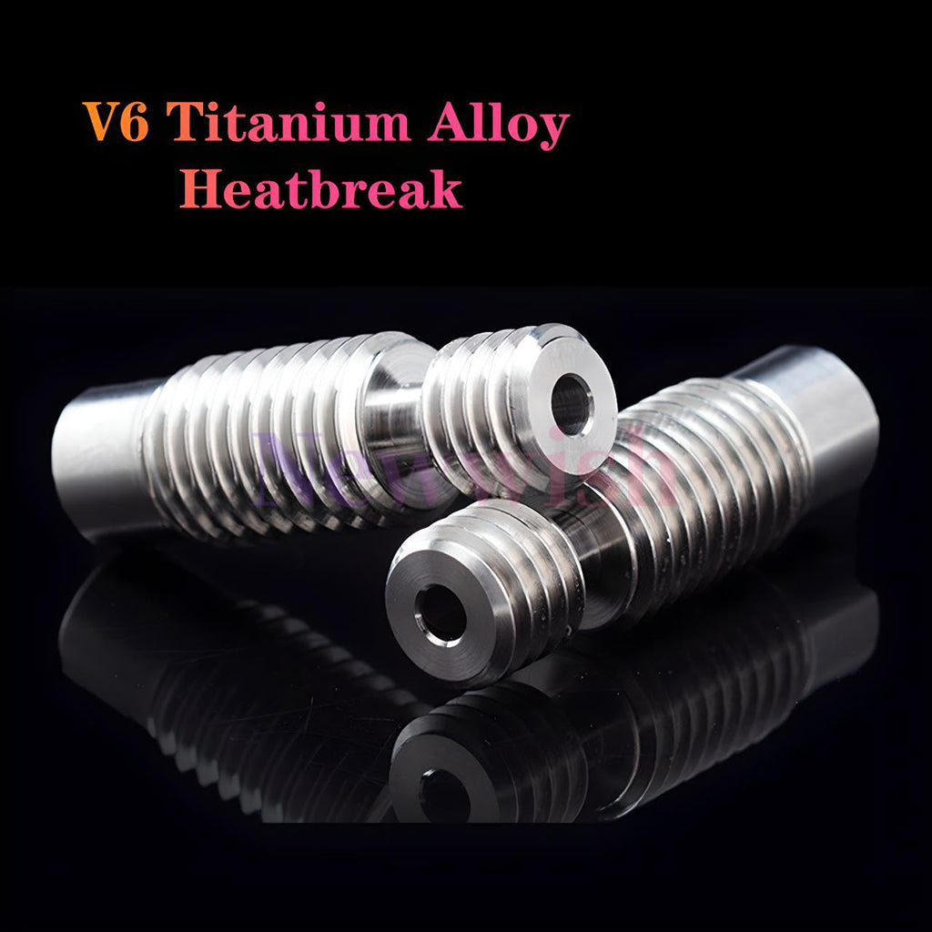 V6 Heatbreak,V6 All Metal Titanium Alloy Heatbreak Smooth V6 Heat Break for V6 Volcano Hotend,Heater Block for Prusa