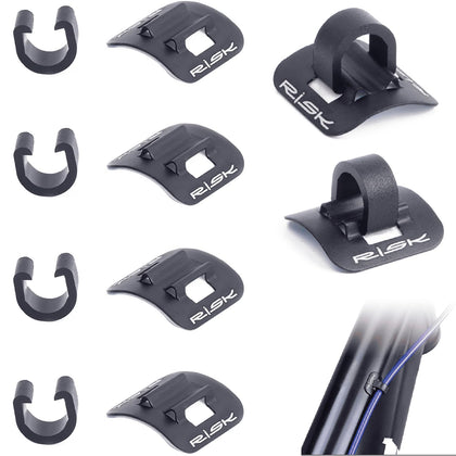 Alloy Bike Cable Guides, 6 Sets Base + Clip