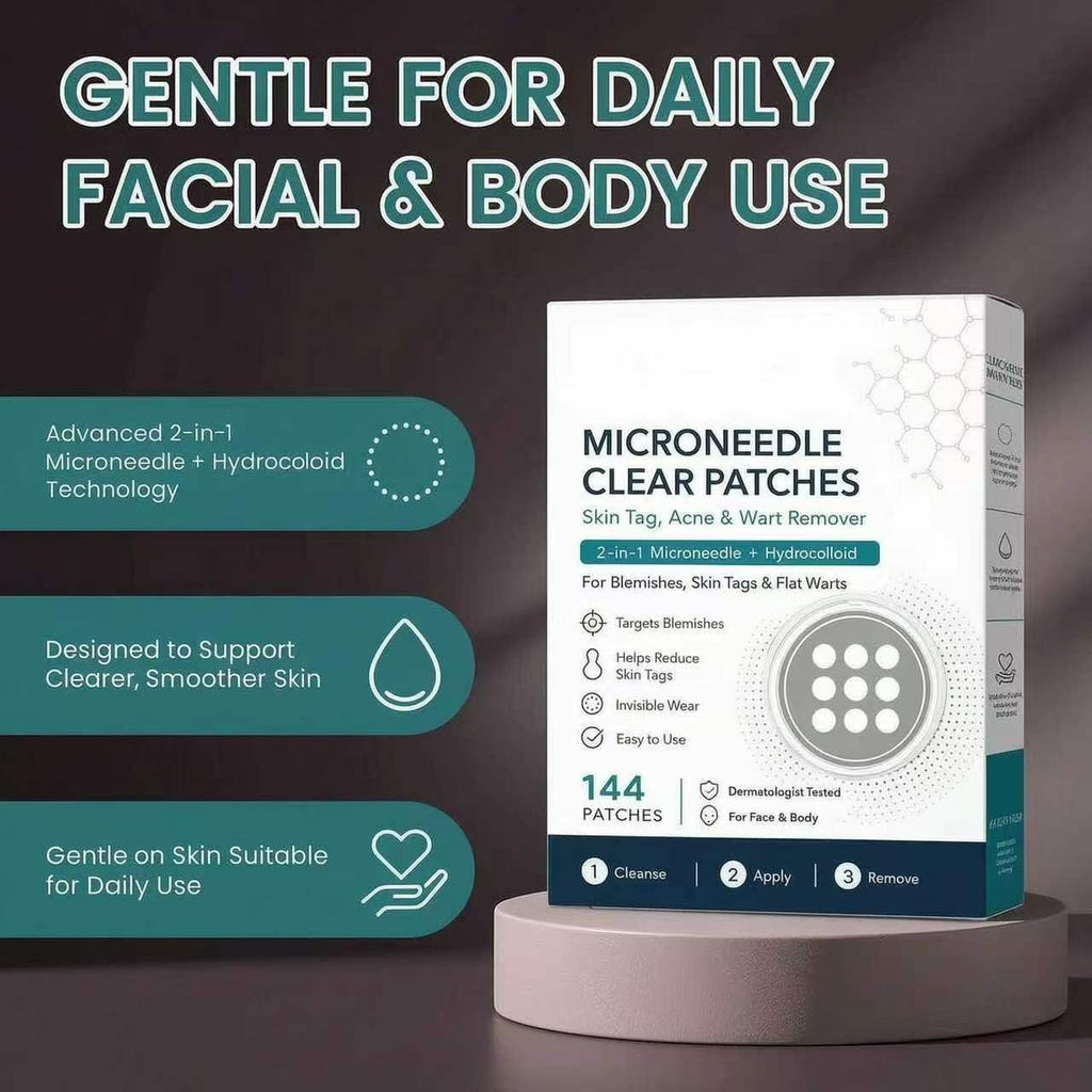 Microdart Acne Patches 2-in-1 Hydrocolloid, Invisible Spot Treatment for Men & Women, All Skin Types