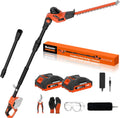 Hedge Trimmer 18-Inch Cordless Pole Hedge Trimmer | 16-Feet Max Reach Hedge Trimmer with Extension Pole, Multi-Angle