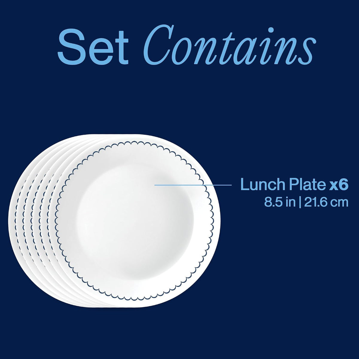 Caspian Lace 6-Piece 8.5-Inch Lunch Plate Set