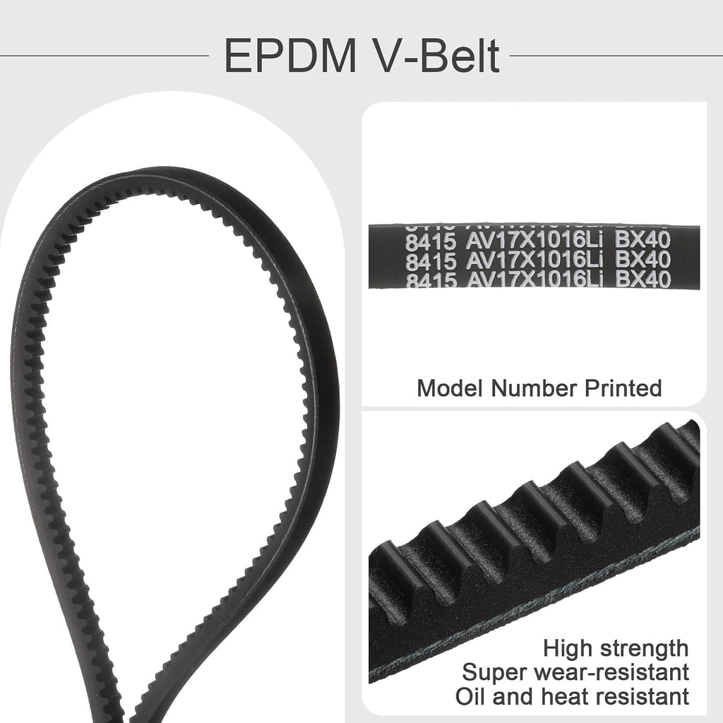 uxcell BX40 EPDM V-Belt, Raw Edge Cogged Industrial Rubber V Belt 0.67" Width x 40" Inside Circumference