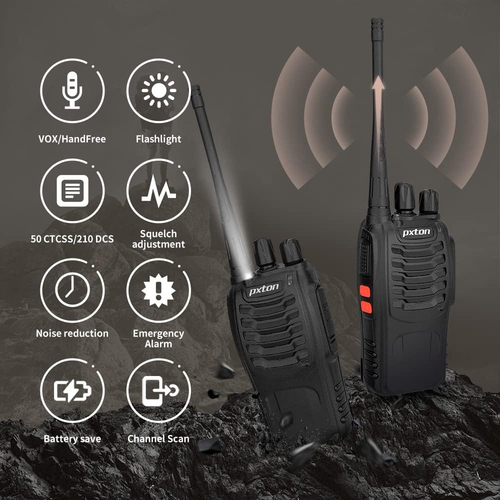 walkie talkies for Adults Long Range with Upgraded Earpiece（6 Pack） | Rechargeable Portable Two Way Radios/Rugged/ 6