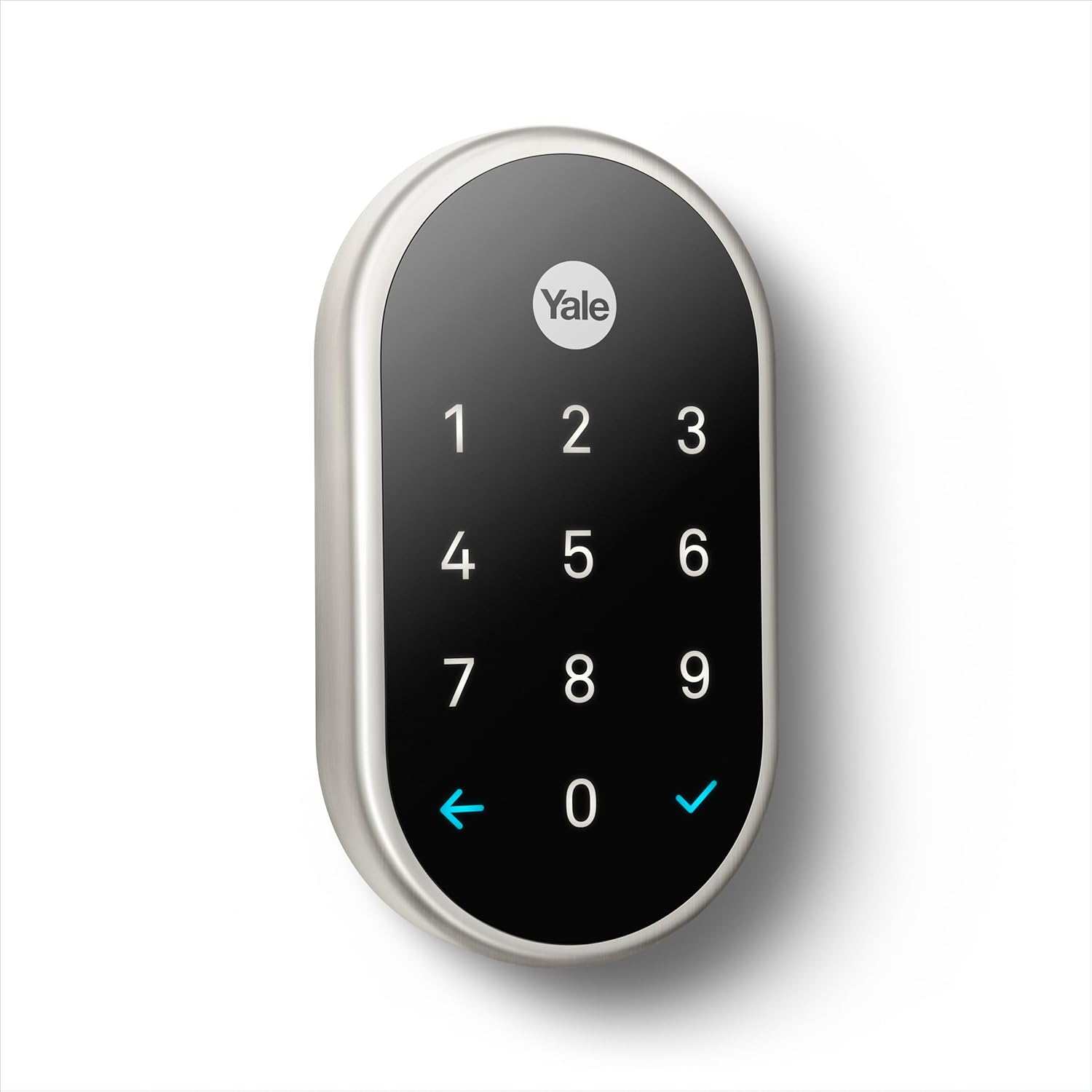 Nest x Yale Lock - Tamper-Proof Smart Lock for Keyless Entry - Keypad Deadbolt Lock for Front Door - Satin Nickel