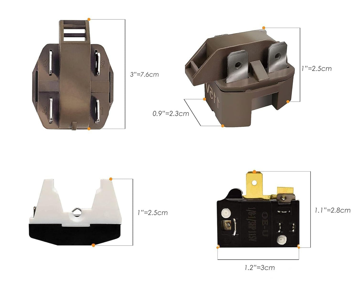 4387913 7020935 Refrigerator/Freezer Overload Relay kit for Frigidaire, Whirlpool, GE, KitchenAid, LG, Magic Chef. 4387766 4387836 4241370