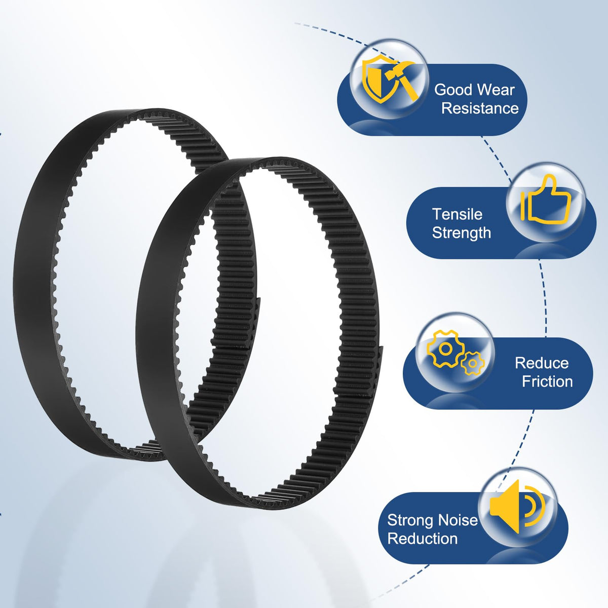 uxcell S5M Open Ended Timing Belt, 45mm Width x 4 Meter Length, 5mm Pitch Length, Steel Wires Inside Synchronous Belt, Black