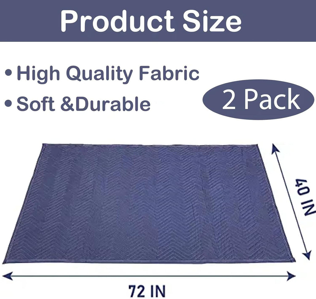 2 Moving Blankets 40"x 72" Heavy Duty Packing Blankets for Moving Shipping Thick Furniture Wrapping for Moving