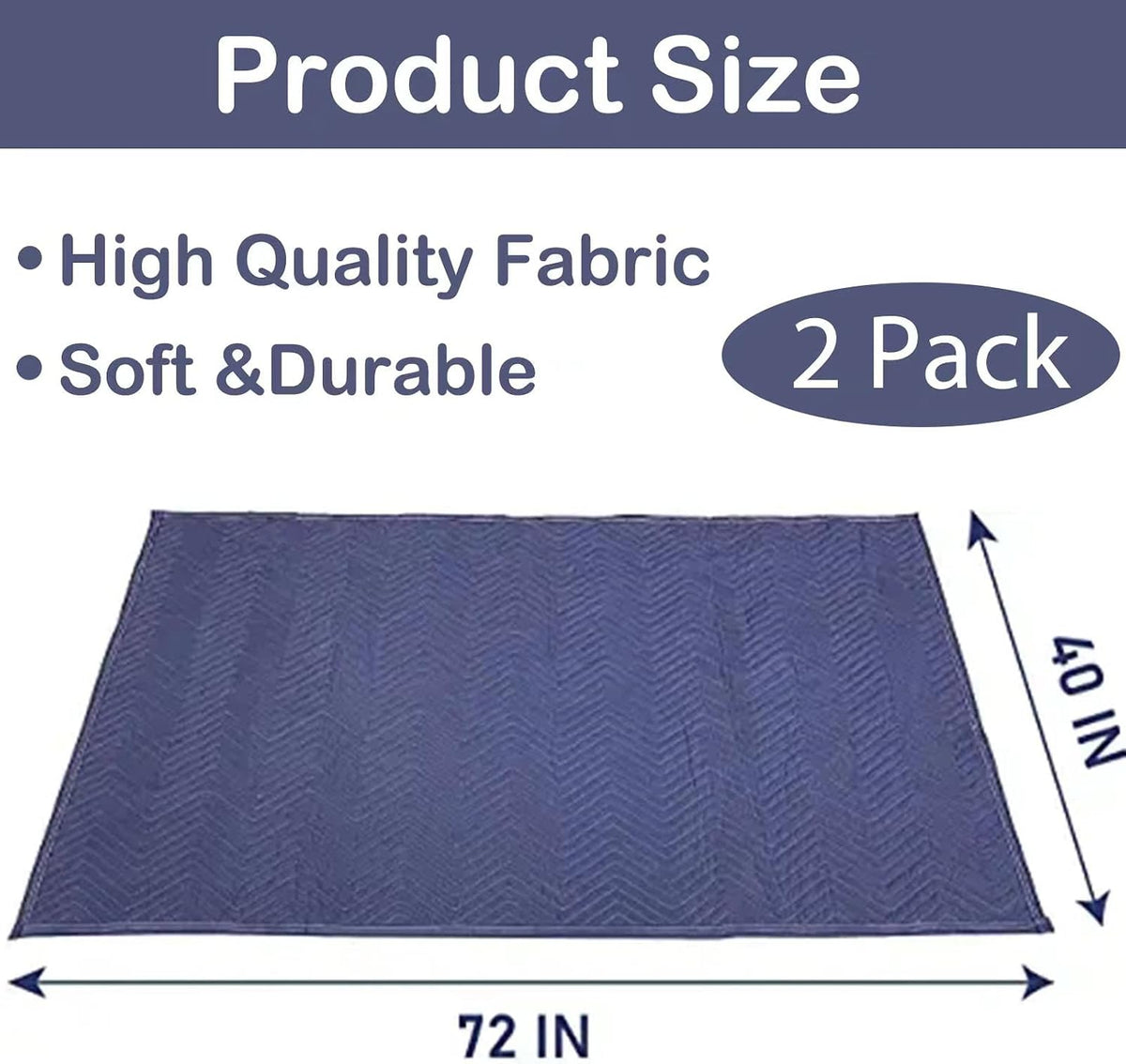 2 Moving Blankets 40"x 72" Heavy Duty Packing Blankets for Moving Shipping Thick Furniture Wrapping for Moving