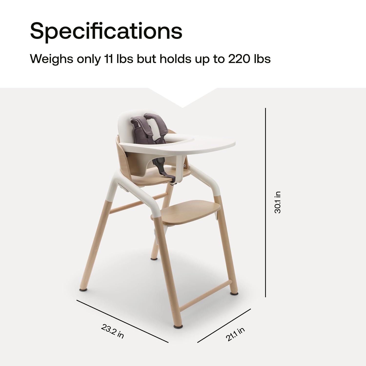 Giraffe Wooden Baby High Chair – Adjustable in 1 Second, Ergonomic Easy-Clean Highchair, Suitable from Birth (Newborn