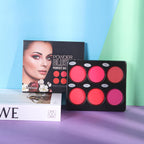 6-Colour Blush Palette, Long Lasting High Pigment Matte Pressed Powder Blush for Cheeks, Matt Shimmer Pressed Powder