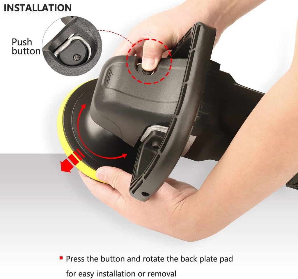 Buffer Polisher, SPTA 7 Inch 180mm Rotary Polisher Car Polisher Electric Polisher RO Polisher & Polishing Pads Set