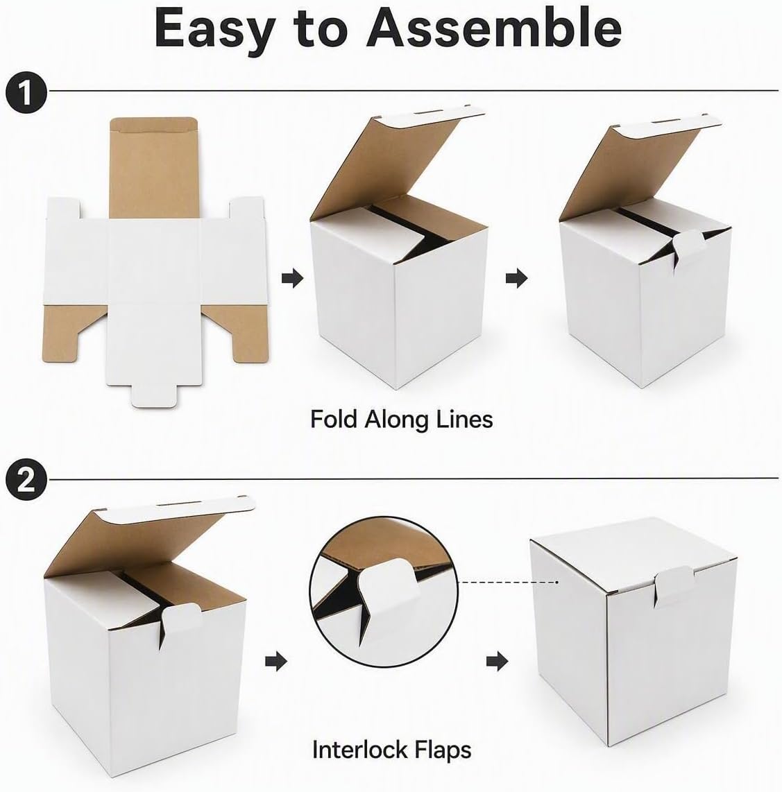 25 Pack 5x5x5 Inch White Corrugated Cardboard Shipping Boxes
