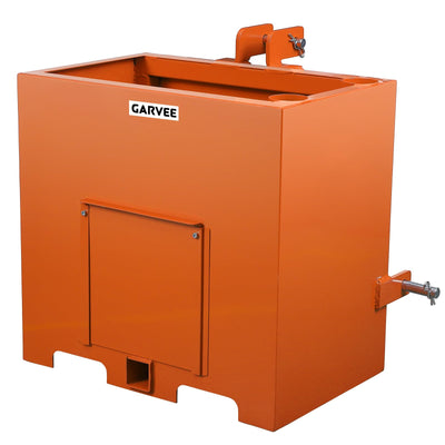 3 Point Hitch Ballast Box, 800 LBS Tractor Ballast Box with 2 in Quick Hitch Receiver for 3 Point Category 1