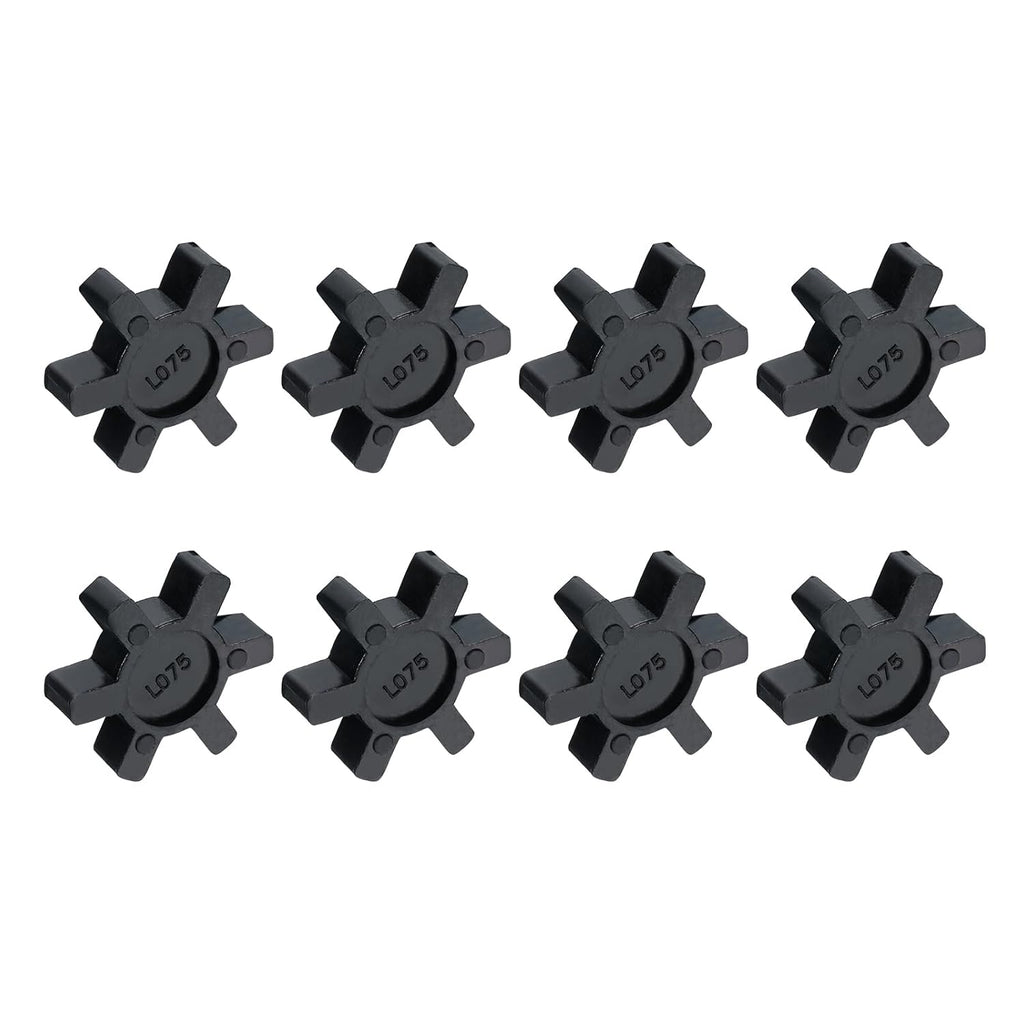 uxcell 8pcs L75 Jaw Coupling Insert, Flexible Solid Type NBR Rubber Jaw Coupling Center Inserts for L Jaw Coupling L-Jaw Coupler Set, Black