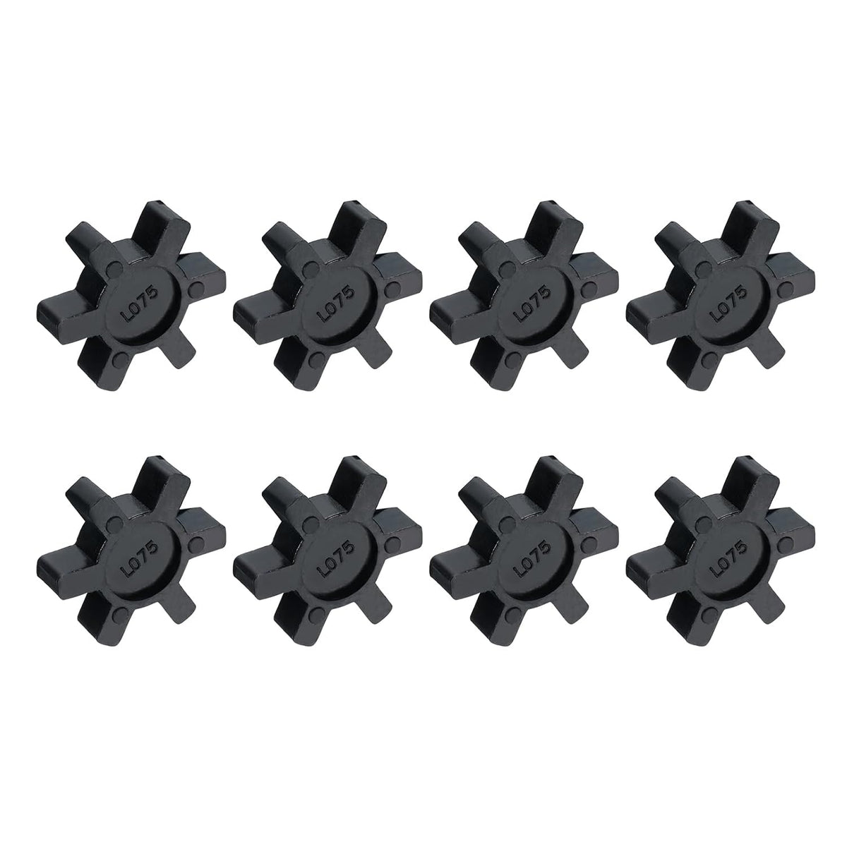 uxcell 8pcs L75 Jaw Coupling Insert, Flexible Solid Type NBR Rubber Jaw Coupling Center Inserts for L Jaw Coupling L-Jaw Coupler Set, Black
