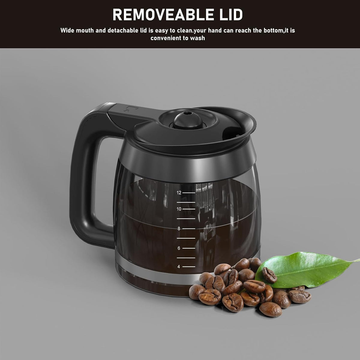 CE251 12-Cup Glass Carafe Pot Replacement Compatible with Ninja Coffee Brewer Maker, Fit Models CE251 CE201 CE201C