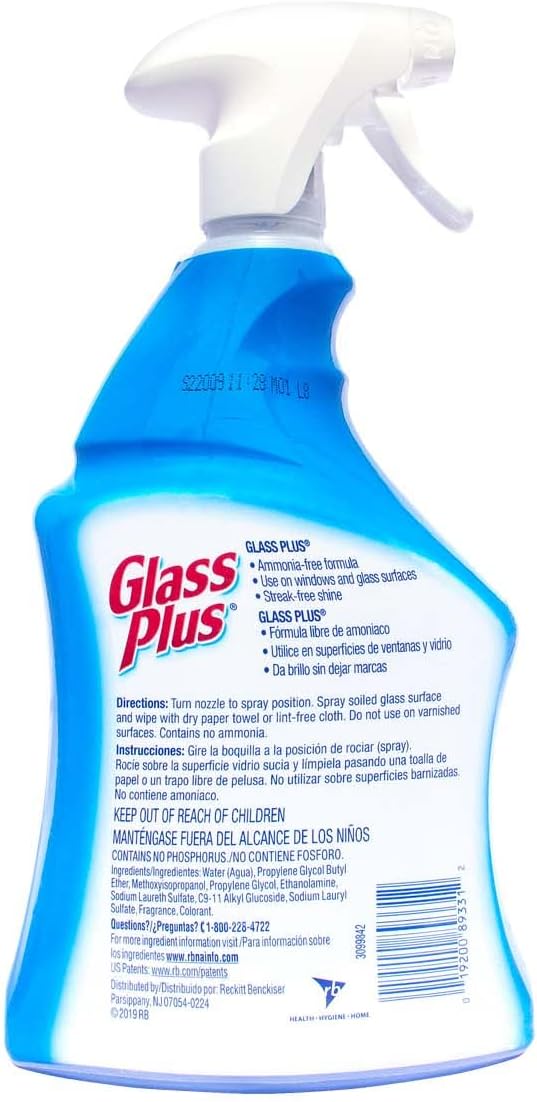 Glass Cleaner Spray, Window & Mirror Cleaner, 32 Fl Oz