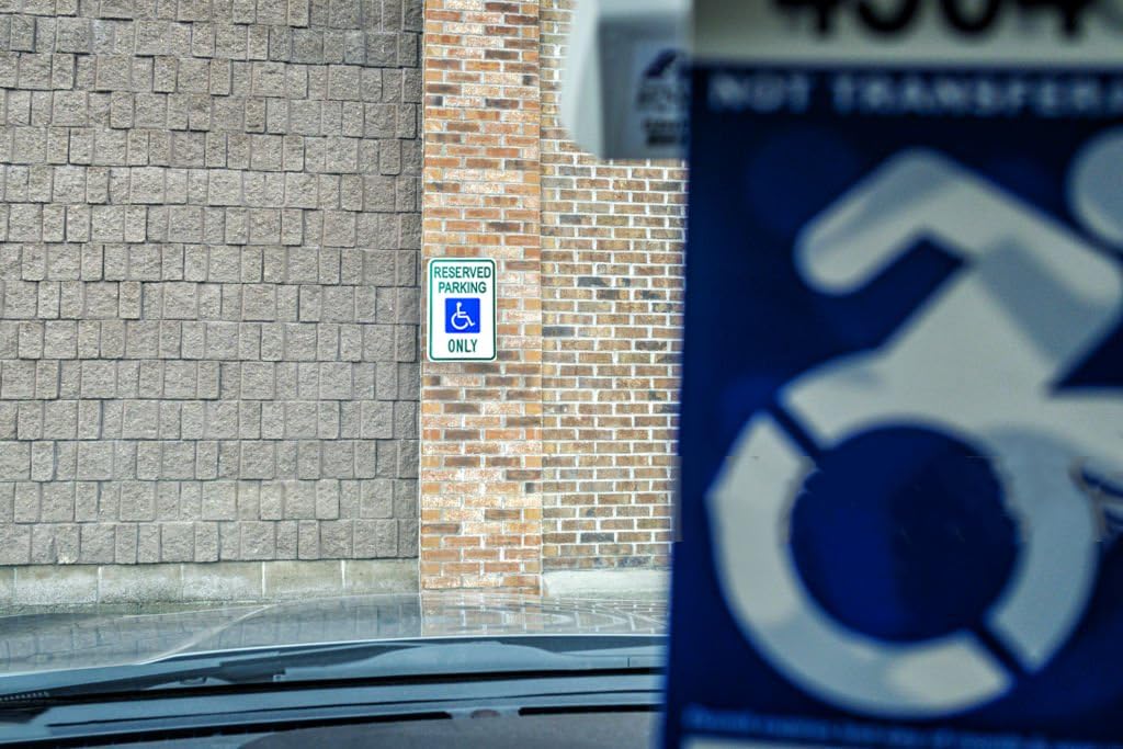 Reserved Handicap Parking Sign - Large 12 x 18 Inches Aluminum Ada Sign, Engineer Grade Reflective, UV Protected and