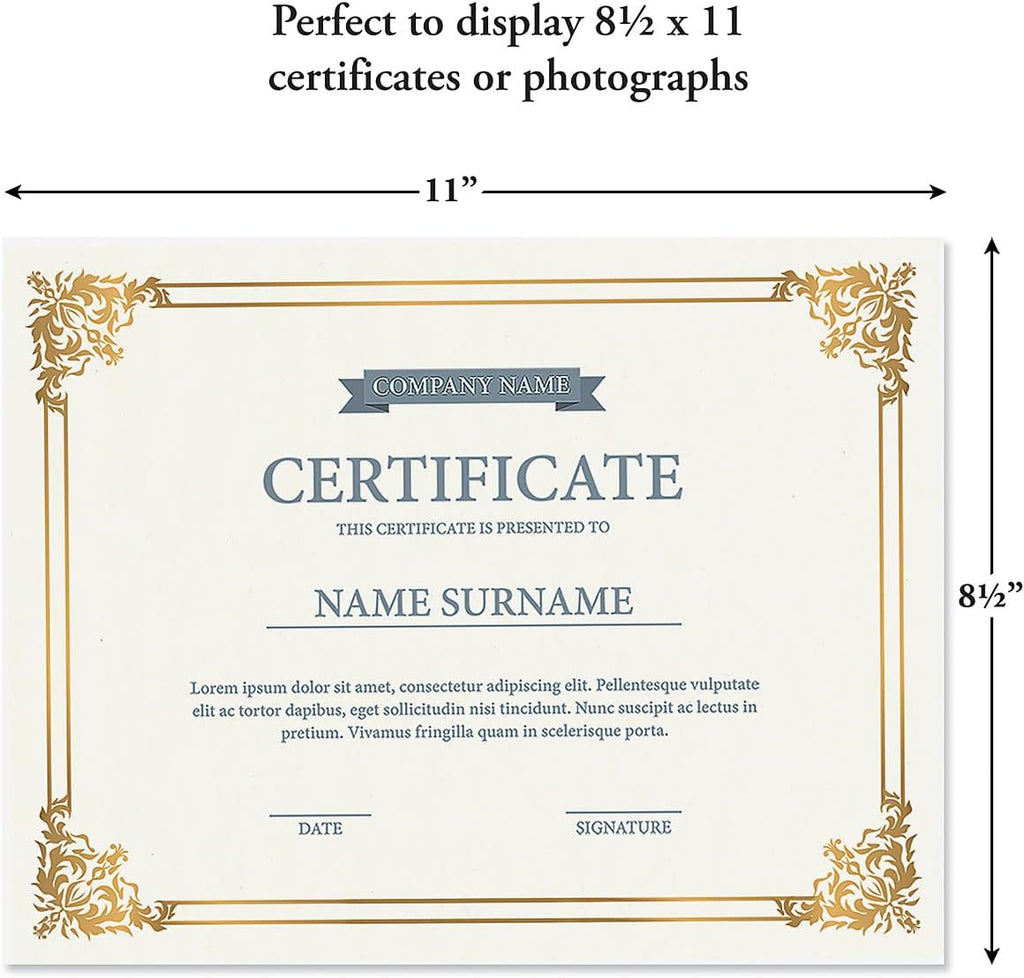 Walnut Certificate Award Plaque - Slide-In 8.5x11 Certificate or Diploma, Wall Frame | Walnut, Slide-In Design, 11 x