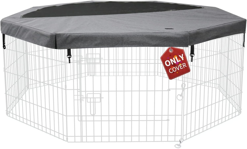 Top Cover Sun/Rain Proof Provide Shade and Security for Indoor Outdoor Dog Playpen Fits All 24" Wide 8 Panels Pet