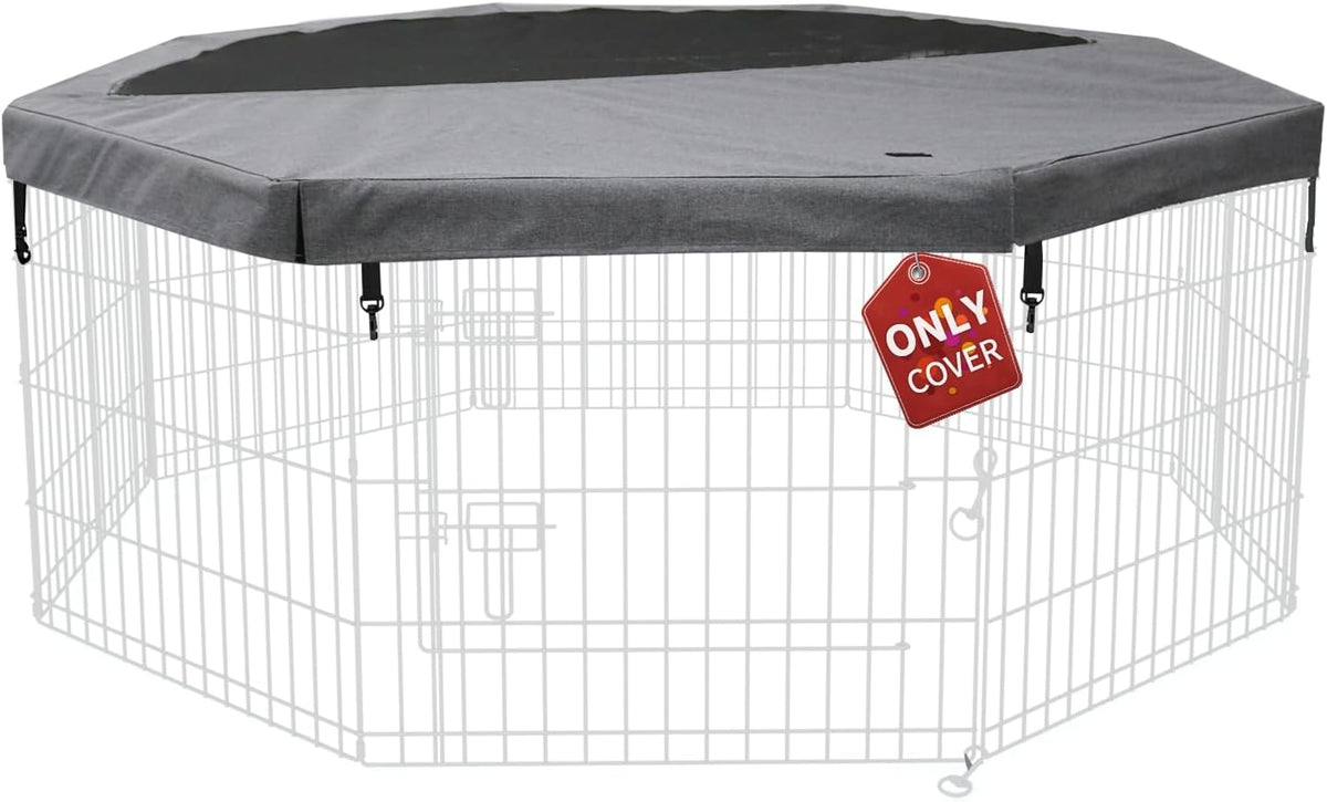 Top Cover Sun/Rain Proof Provide Shade and Security for Indoor Outdoor Dog Playpen Fits All 24" Wide 8 Panels Pet
