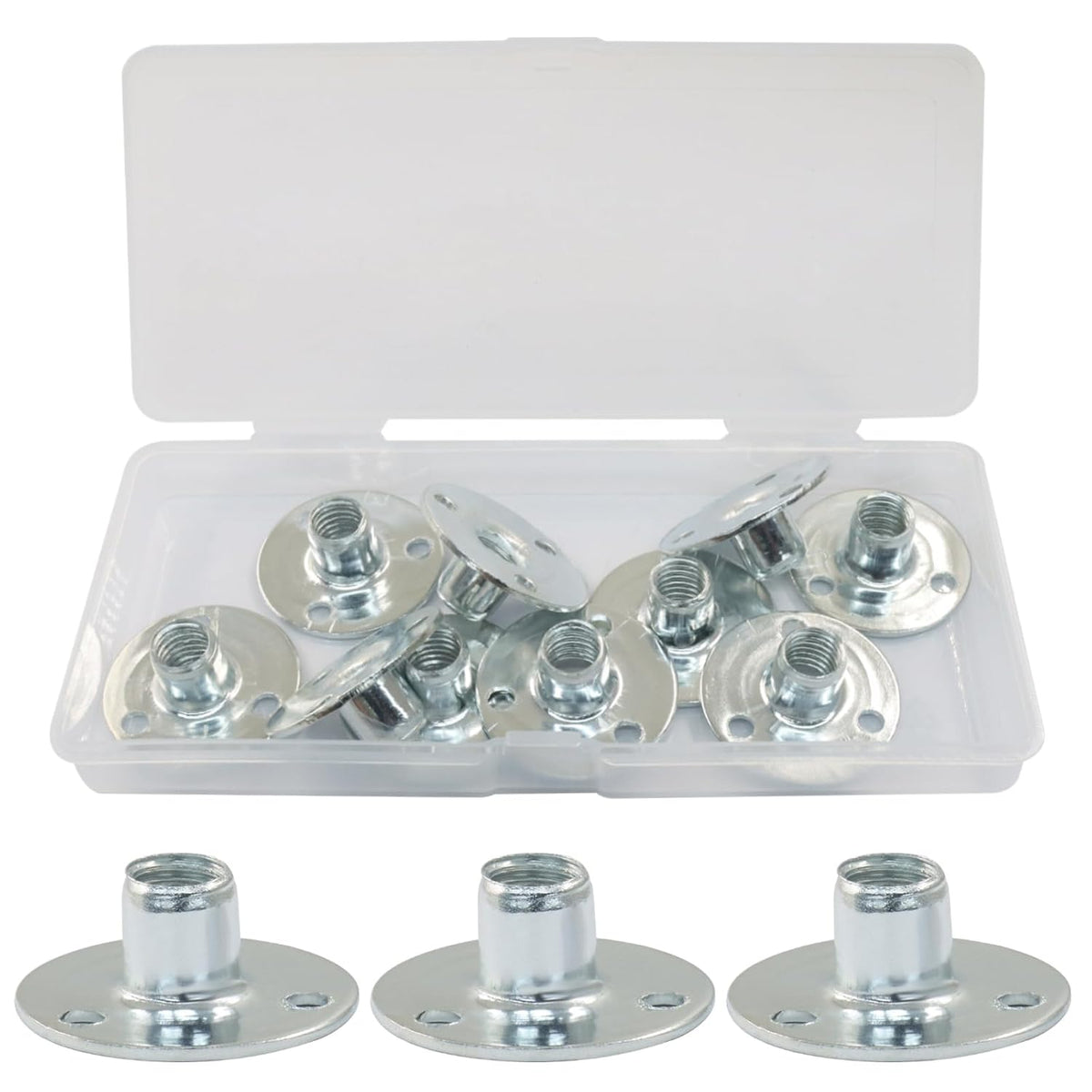 10 Pcs M8 Brad Hole T Nut Carbon Steel Screw-in T-Nuts