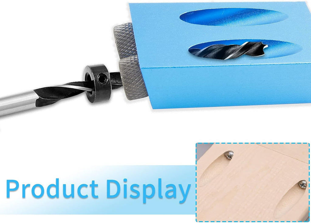 14 Pcs Pocket Hole Jig Kit, 15 Degree Woodworking Inclined | 6/8/10mm Drive Adapter, Clip