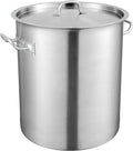18/8 Stainless Steel Stockpot, 42QT Large Cooking Pots, Multipurpose Cookware Sauce Pot with Composite Base, Heavy