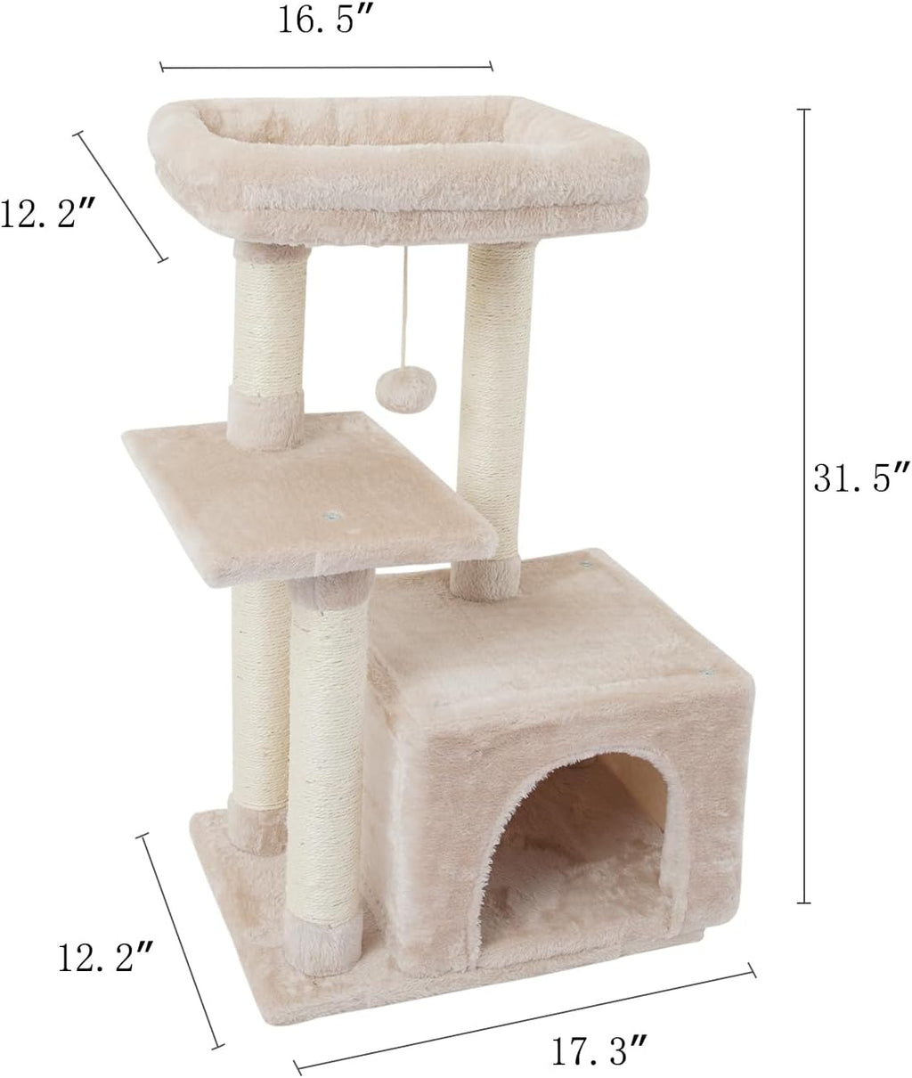 Cute Cat Tree Kitten Cat Tower for Indoor Cat Condo Sisal Scratching Posts with Jump Platform Cat Furniture Activity