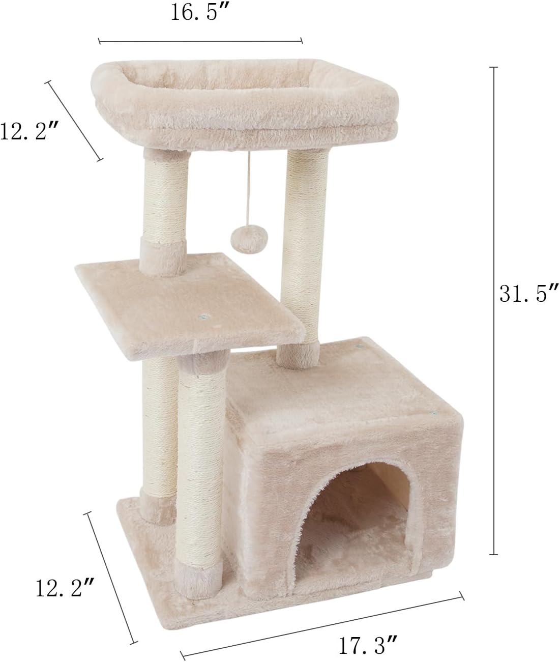 Cute Cat Tree Kitten Cat Tower for Indoor Cat Condo Sisal Scratching Posts with Jump Platform Cat Furniture Activity