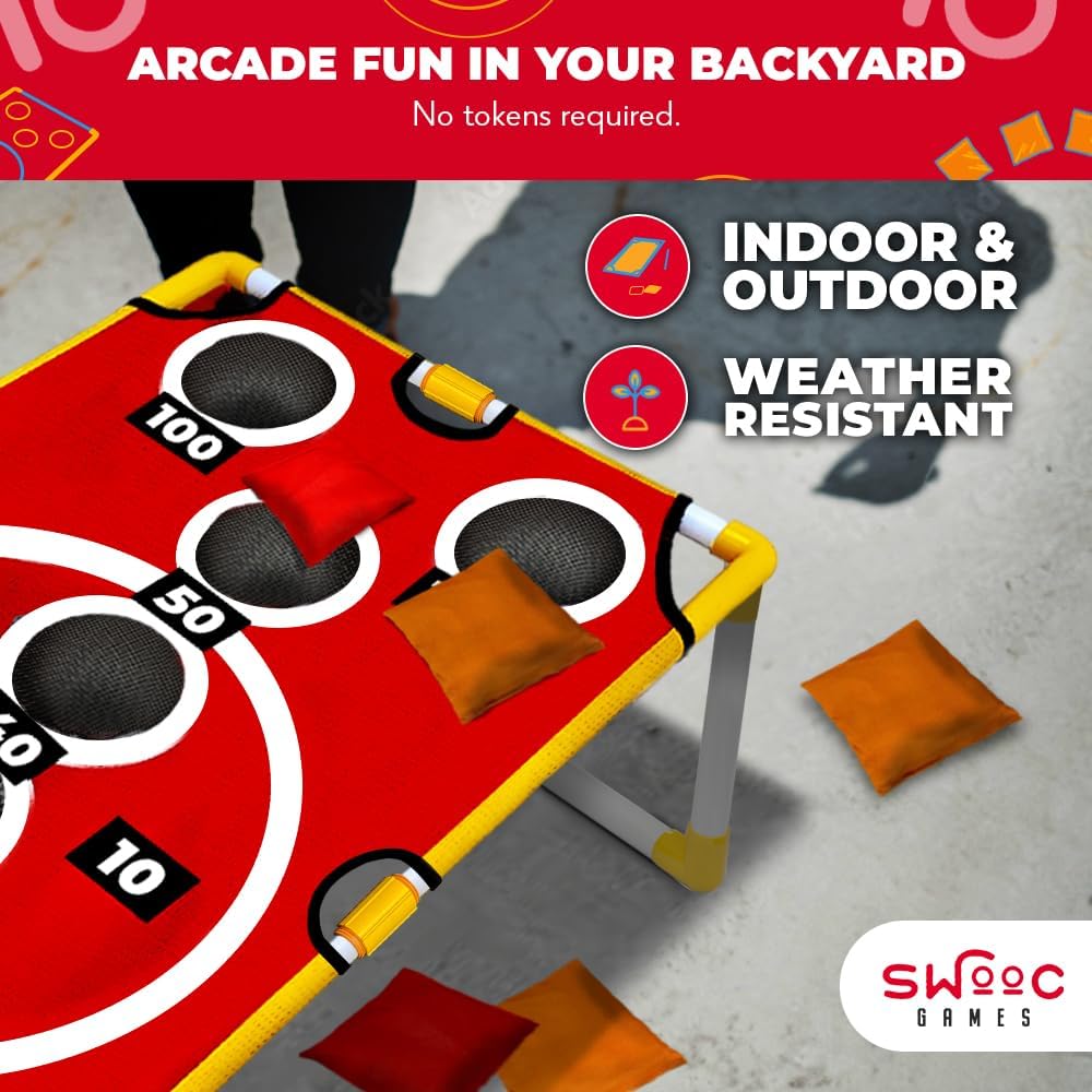 Games - Coney Island Toss - Arcade Style Cornhole Board Set w/Carrying Case & 15+ Games - Corn Hole Games for Adults