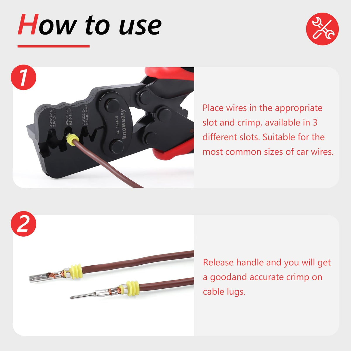 Knoweasy Weather Pack Crimp Tool for AWG 24-14 Delphi Weather Pack Terminal