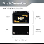 ExpertPower YTZ14S / ETZ14S Motorcycle Battery 12V 11.2Ah SLA AGM, 230 CCA