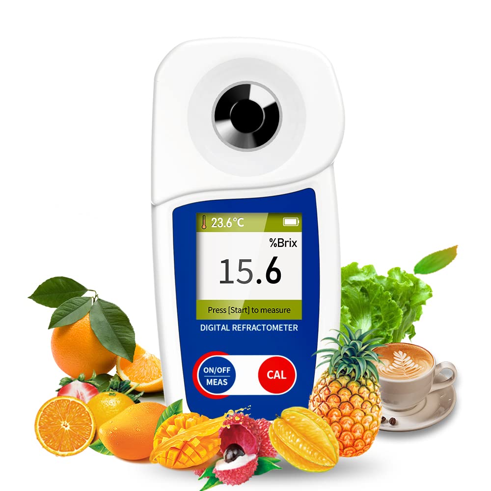 Digital Brix Refractometer with 0-55% Range, ±0.1% Accuracy