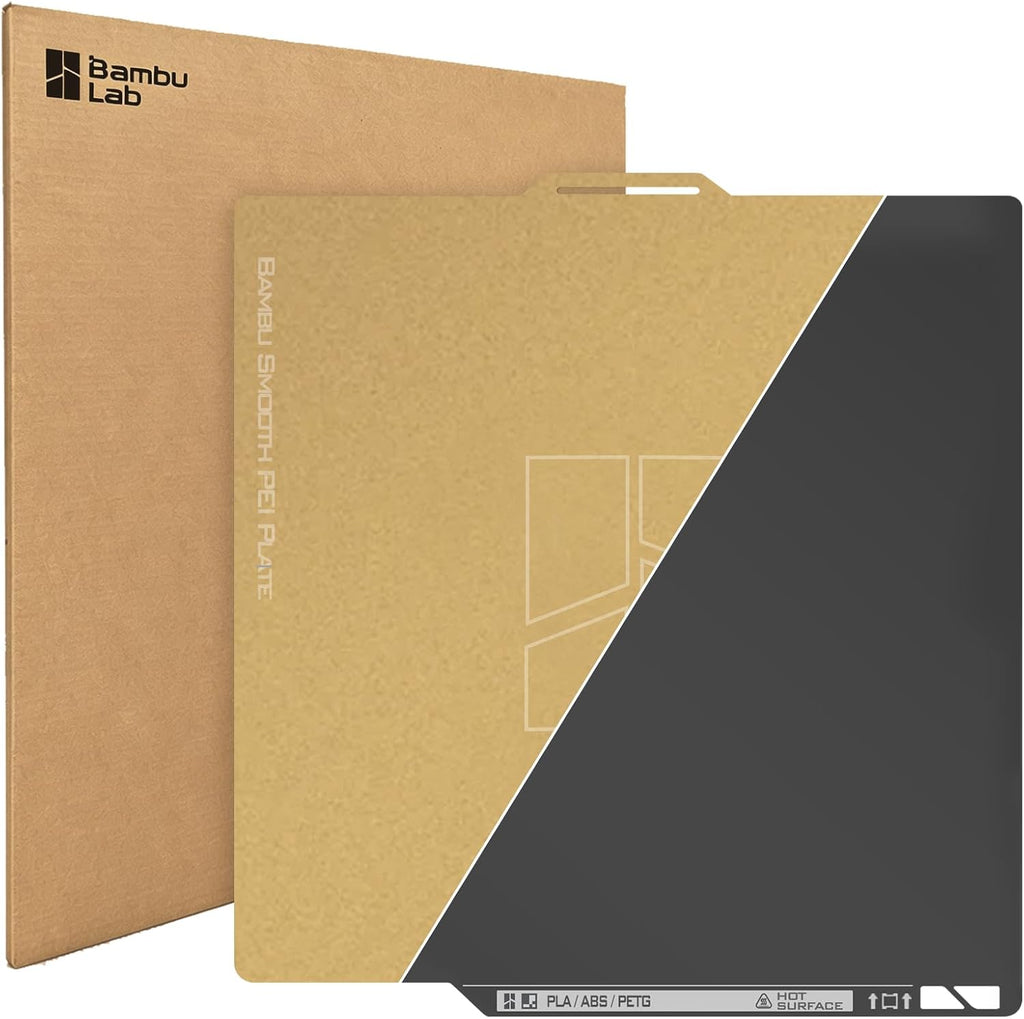 Original Bamboo Plates Dual-Sided Textured & Smooth PEI Build Plate 256x256mm, Magnetic Spring Steel Flexible Sheet