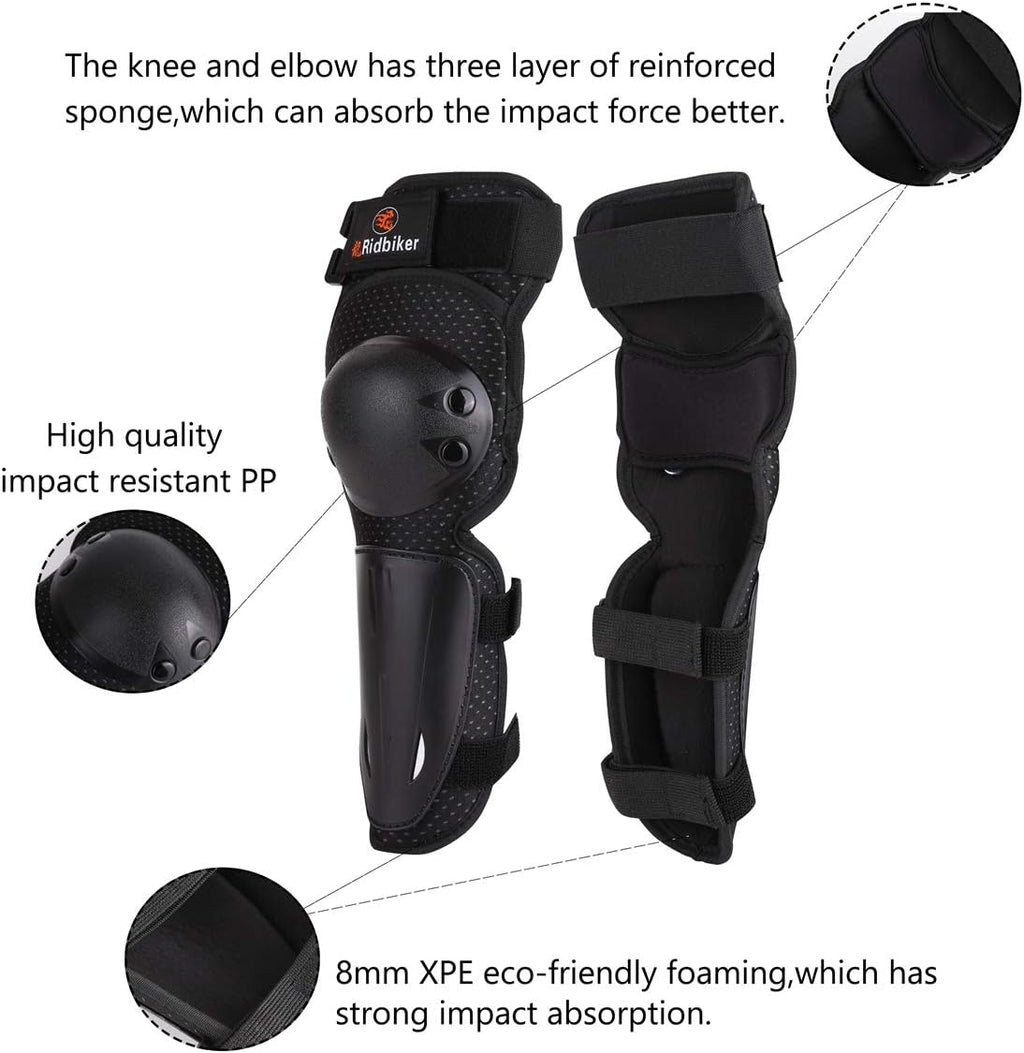Kids Dirt Bike Gear Chest Protector Motocross，Youth Motorcycle Armor Suit with Knee Shin Guard Elbow Pads for Boys