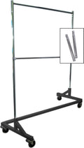 Industrial Strength Z Rack with Add-On Hangrail and Built-in Height Extensions - Available in Black, Orange, and