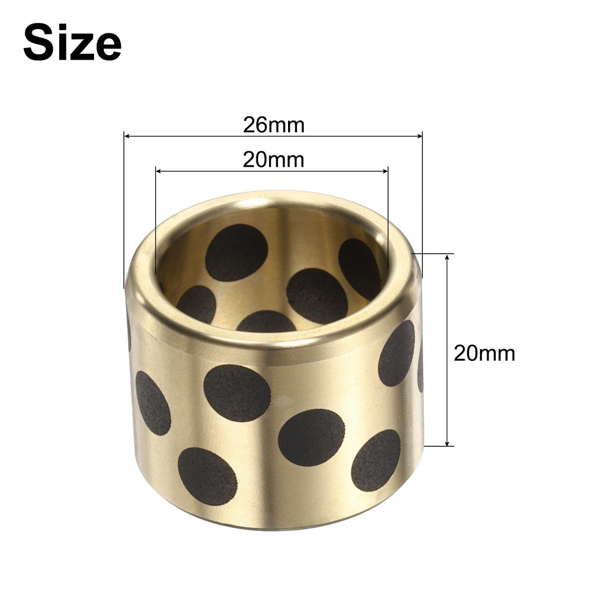 uxcell Sleeve Bearings 4Pcs 20x26x20mm Bore x OD x Height,Brass Bushing