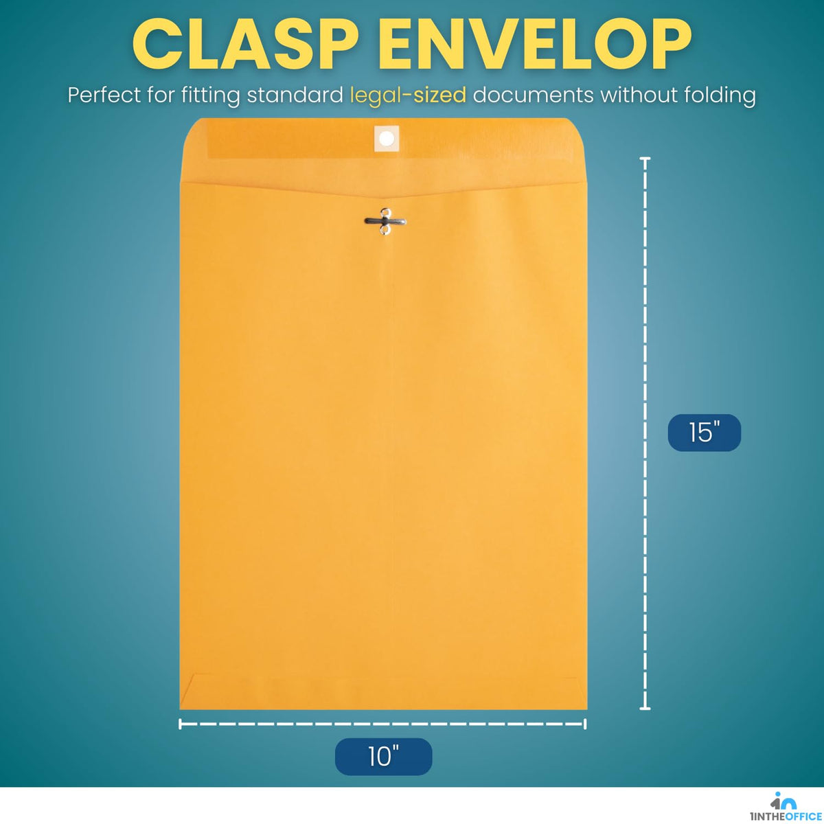 Clasp Envelopes 10x15, Brown Manilla Envelopes with Clasp, Gummed Flaps, 10" x 15" Clasp Envelopes, (100)