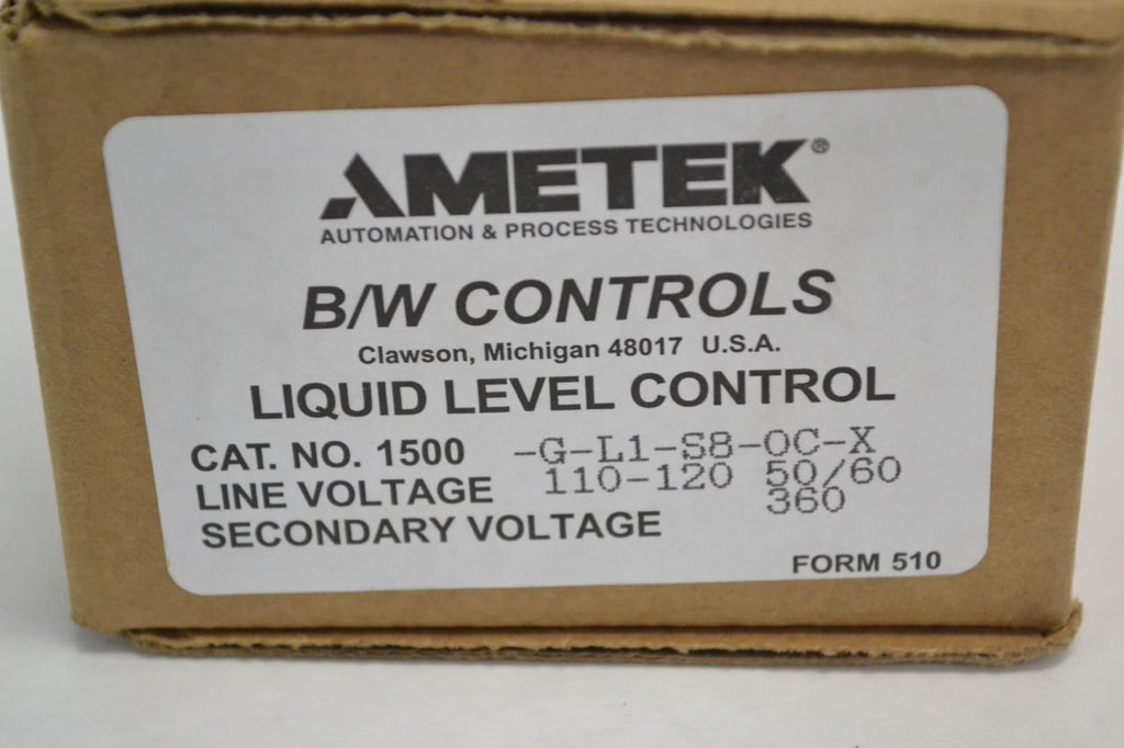 B/W Controls 1500-G-L1-S8 Liquid Level Control Relay