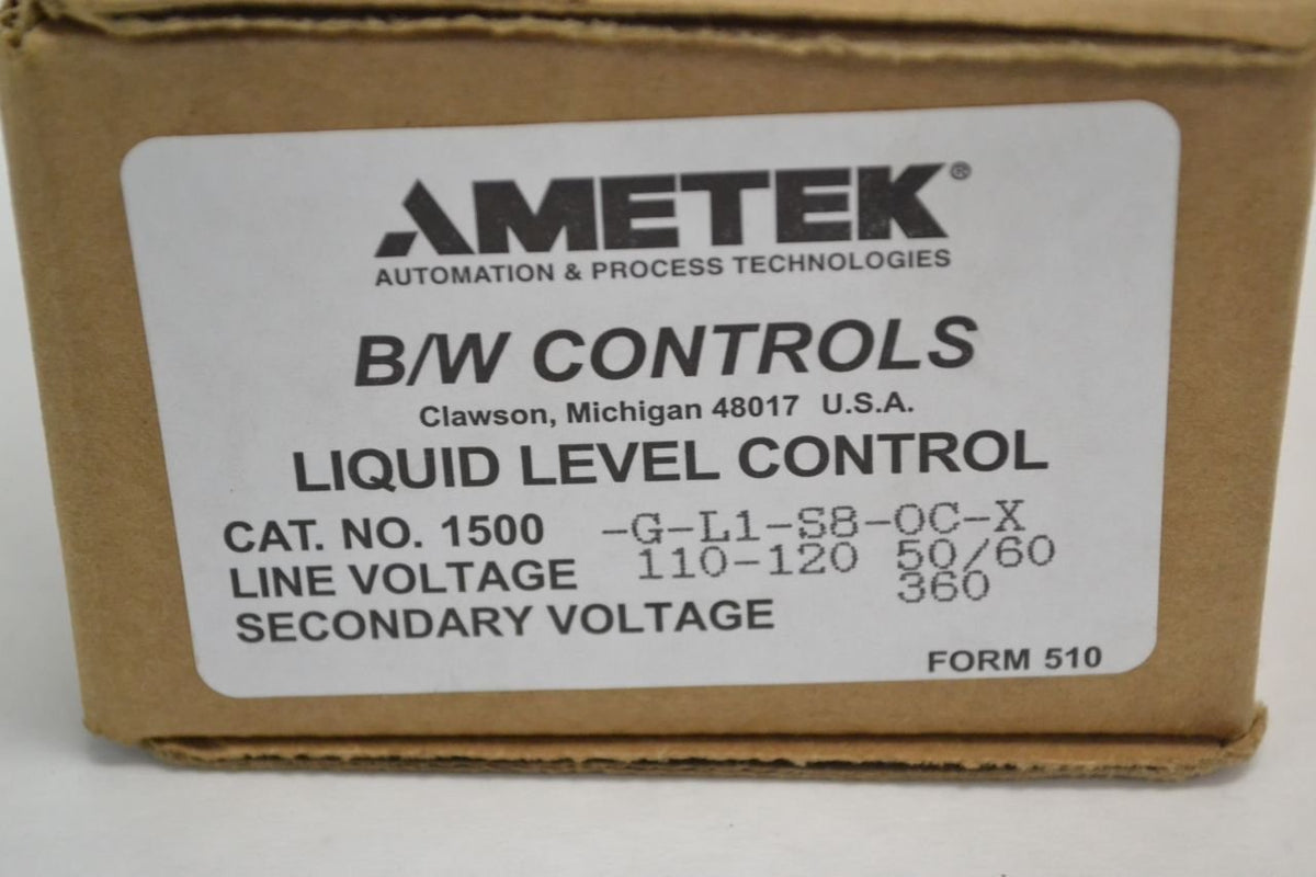 B/W Controls 1500-G-L1-S8 Liquid Level Control Relay