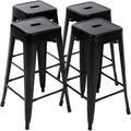 Bar Stools Set of 4 Counter Stool Metal Bar Stools 30 Inches Height Industrial Bar Chairs Patio Stool Stackable