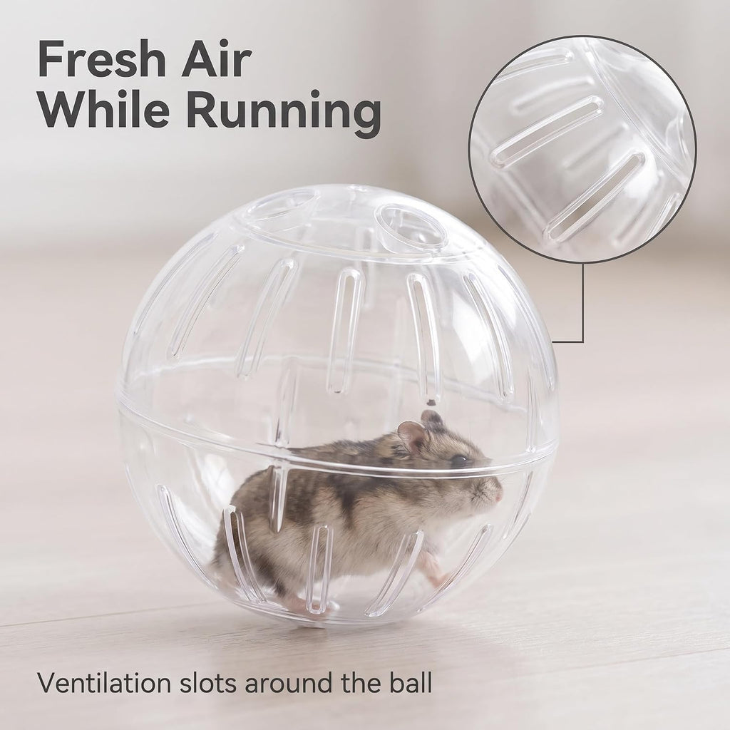1Pc White-Transparent Plastic Silent Hamster Ball, Exercise Ball for Small Animals, Spinner Hamster Running for Sugar