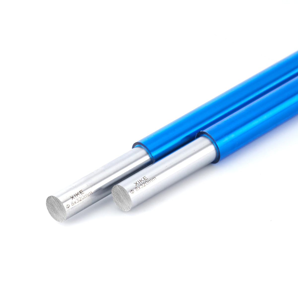 XIKE 8x320mm Hardened Chrome Linear Motion Rod H8 Tolerance (2 Pack)