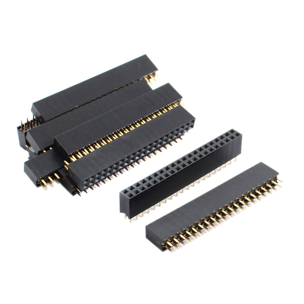uxcell 2.54mm 2x20 40-Pin Female Pin Header Socket Connector Strip 10 Pcs
