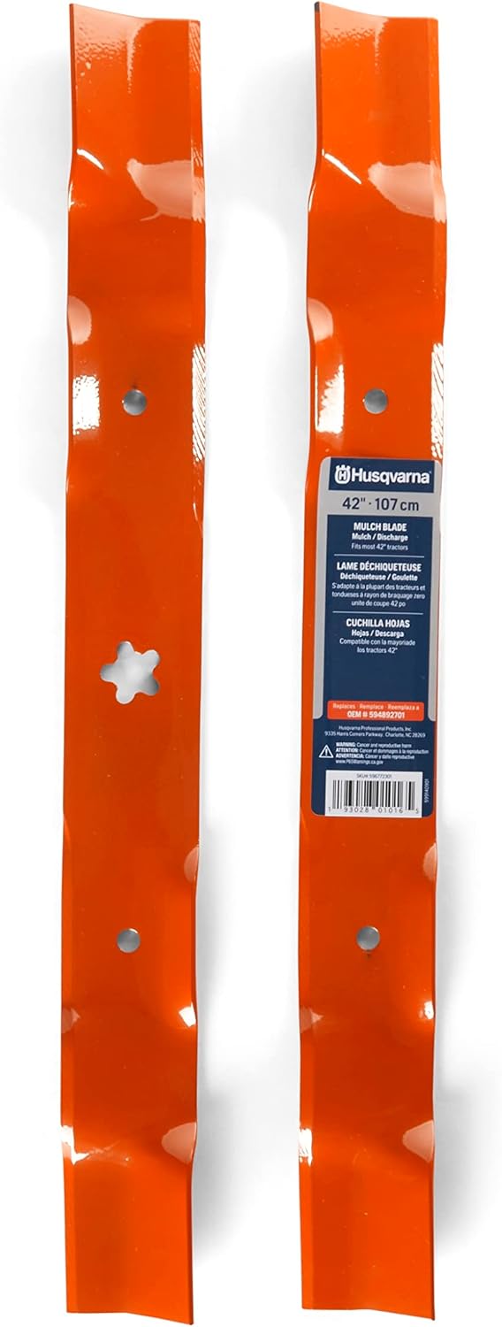 42-Inch Mulching Lawn Mower Blades, Lawn Mower Parts Riding Mowers, Replacement for OEM Part No. 594892701, Orange